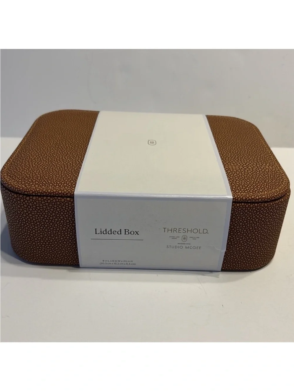 Threshold Lidded Brown Faux Leather Boc